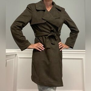 Faux suede trench.
